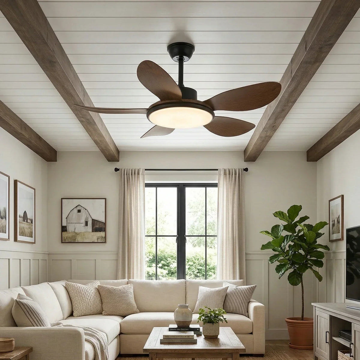 Minimalist Brinley Ceiling Fan Lights Copper – Copper detail 2