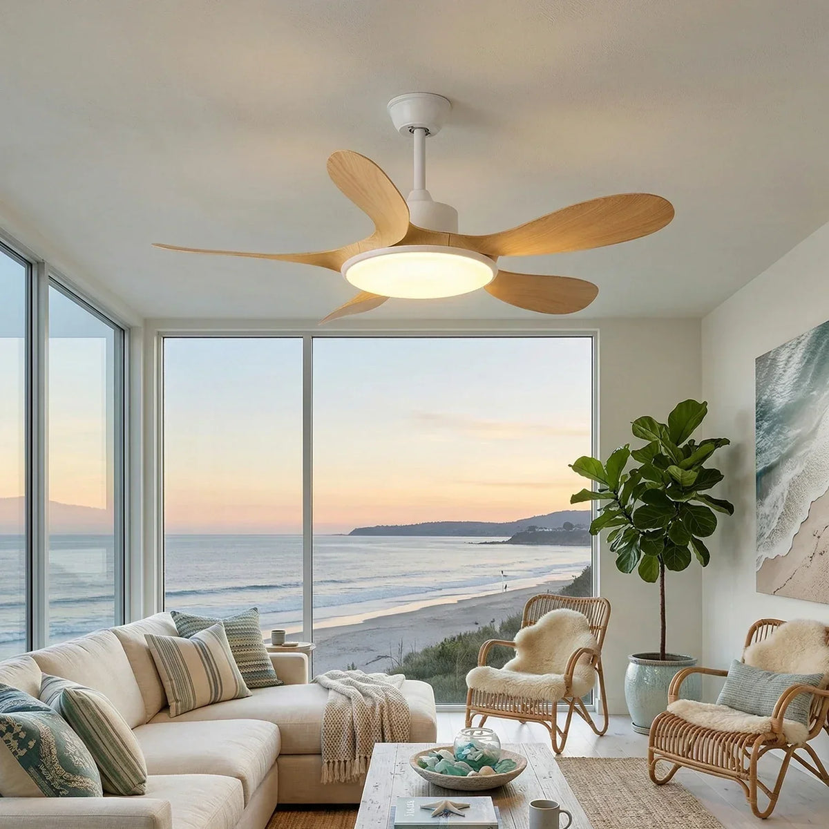 Minimalist Brinley Ceiling Fan Lights Copper – Copper detail 3