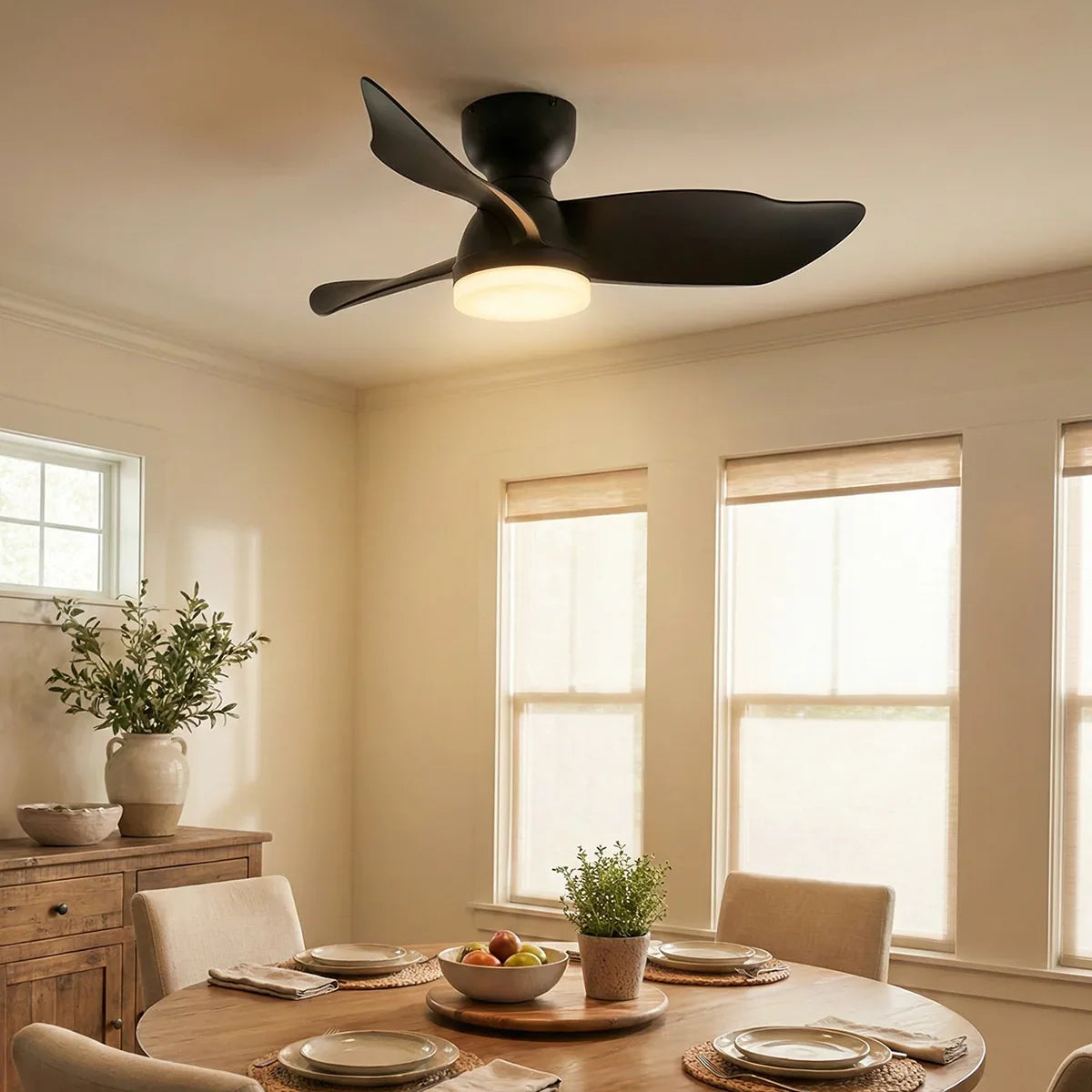 Minimalist Calix 3 Blade Copper Ceiling Fan Light – Copper detail 3