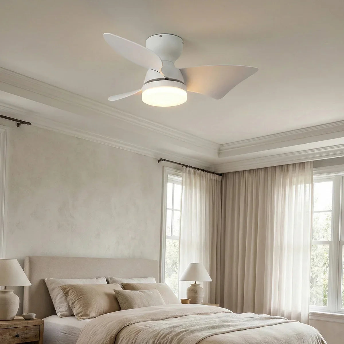 Minimalist Calix 3 Blade Copper Ceiling Fan Light – Copper detail 9