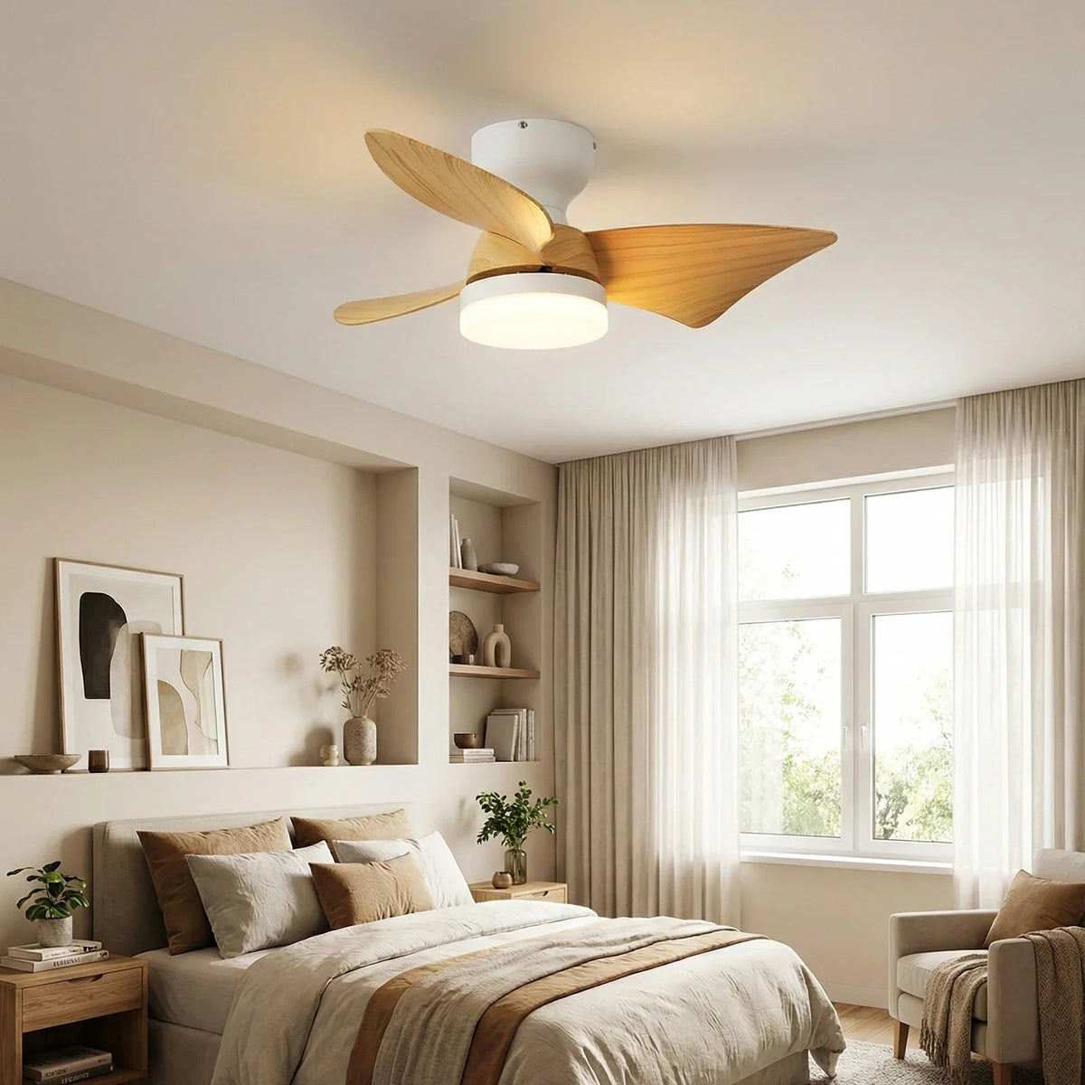 Minimalist Calix 3 Blade Copper Ceiling Fan Light – Copper detail 7