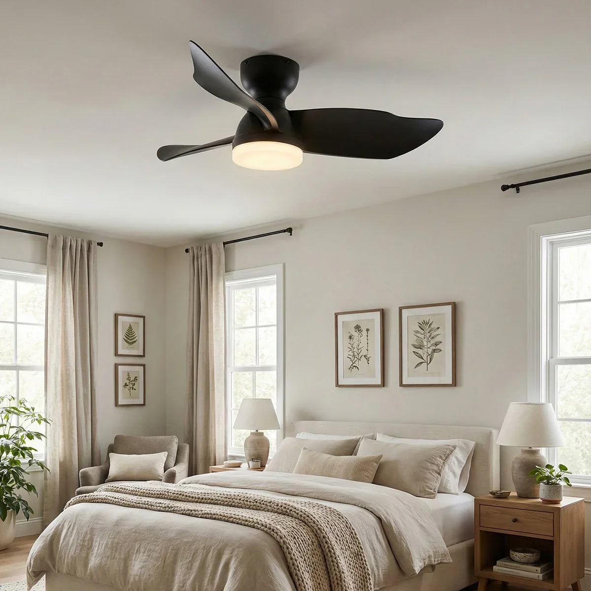 Minimalist Calix 3 Blade Copper Ceiling Fan Light – Copper detail 12