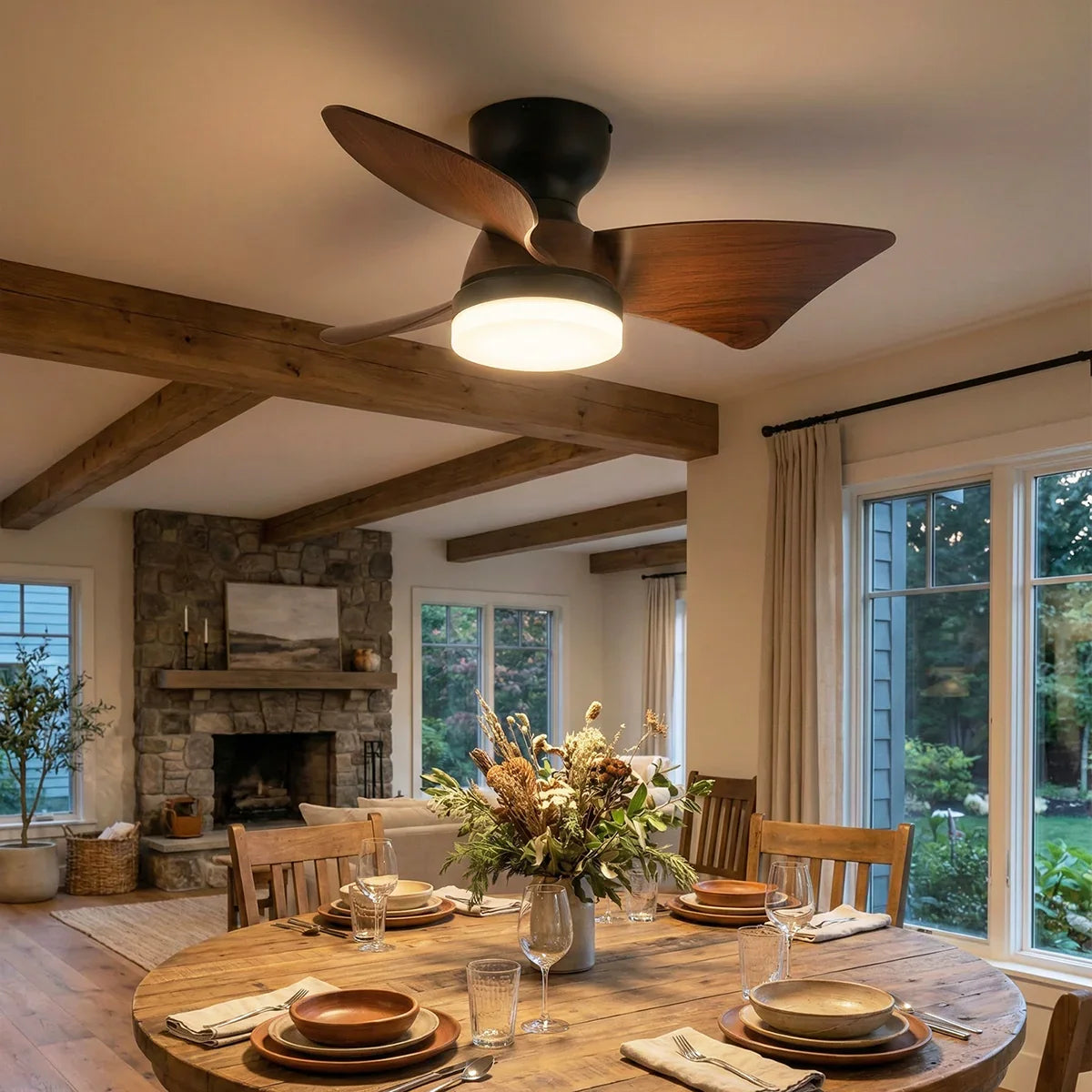 Minimalist Calix 3 Blade Copper Ceiling Fan Light – Copper detail 6