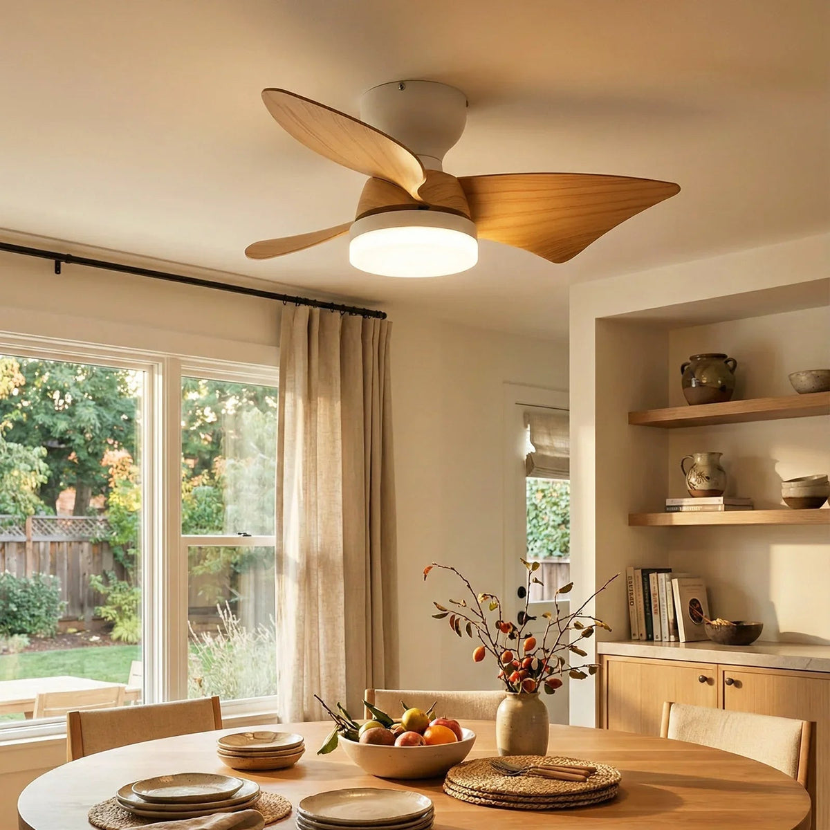 Minimalist Calix 3 Blade Copper Ceiling Fan Light – Copper detail 2