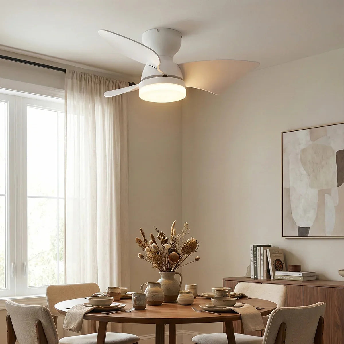 Minimalist Calix 3 Blade Copper Ceiling Fan Light – Copper detail 5