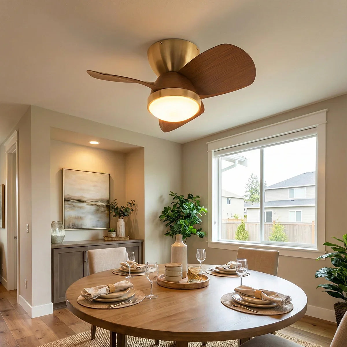 Minimalist Miroter Copper Ceiling Fan Light – Copper detail 6