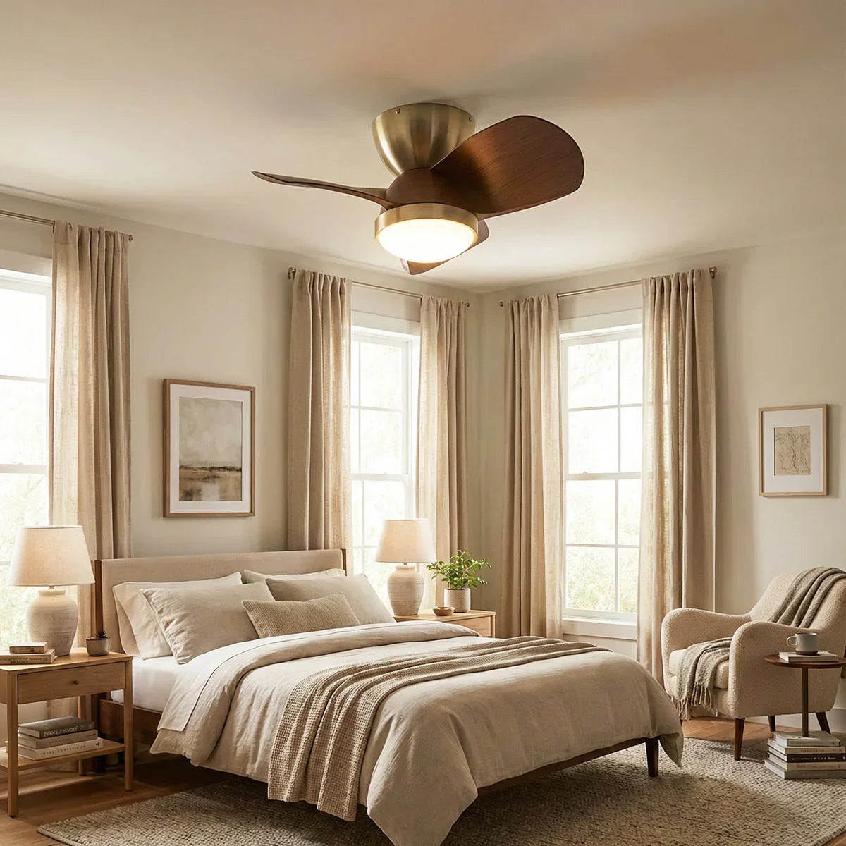 Minimalist Miroter Copper Ceiling Fan Light – Copper detail 11