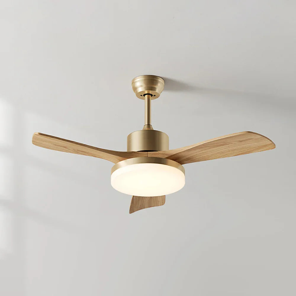 Minimalist Nordic Wooden Copper Ceiling Fan Light – Copper detail 17
