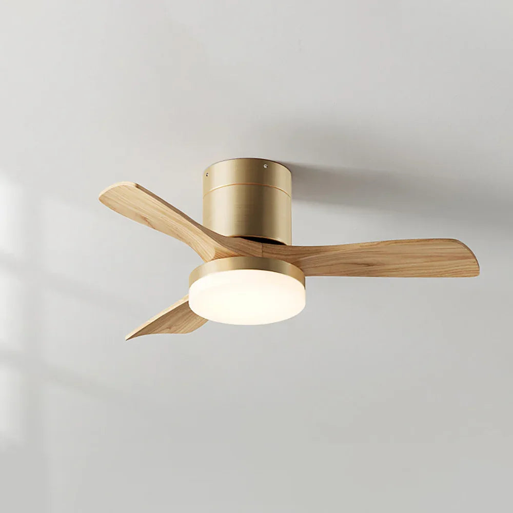 Minimalist Nordic Wooden Copper Ceiling Fan Light – Copper detail 15