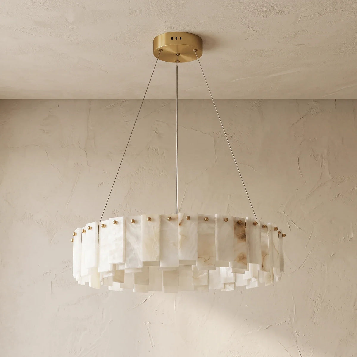 Modern Alabaster Celestial Round Chandelier – Alabaster detail 28