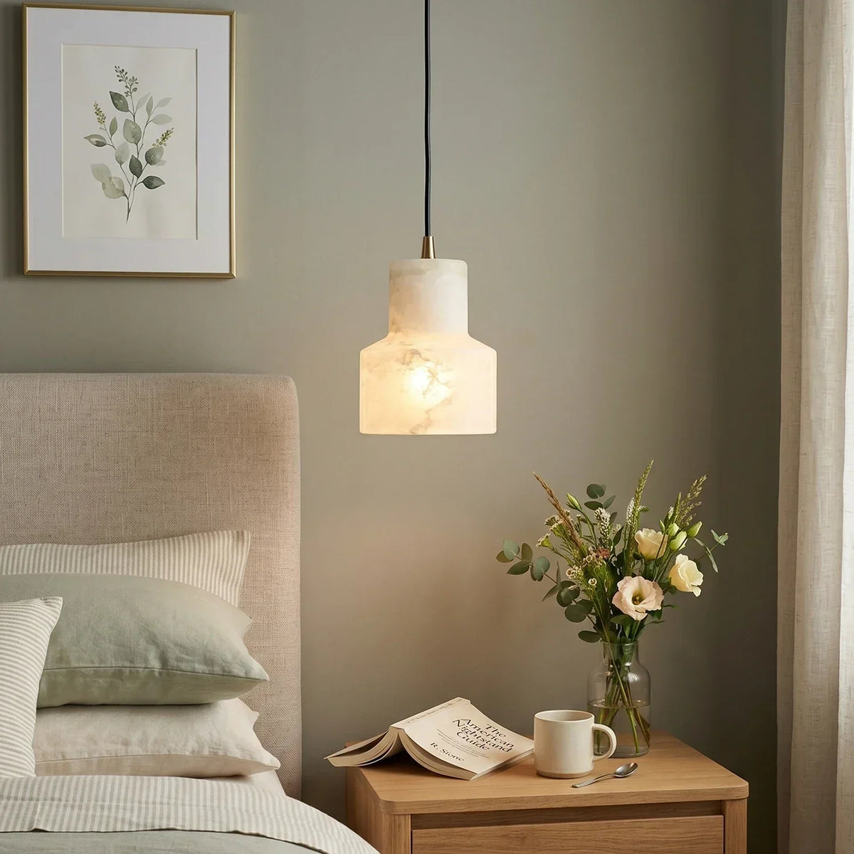 Modern Alabaster Millson Pendnat Light – Alabaster detail 3
