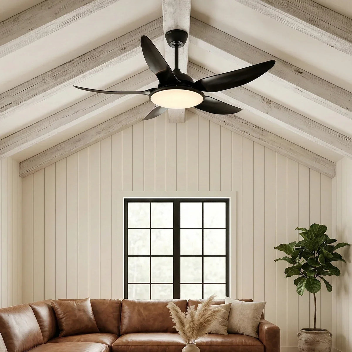 Modern Curved Blade Copper Ceiling Fan Light – Copper detail 10