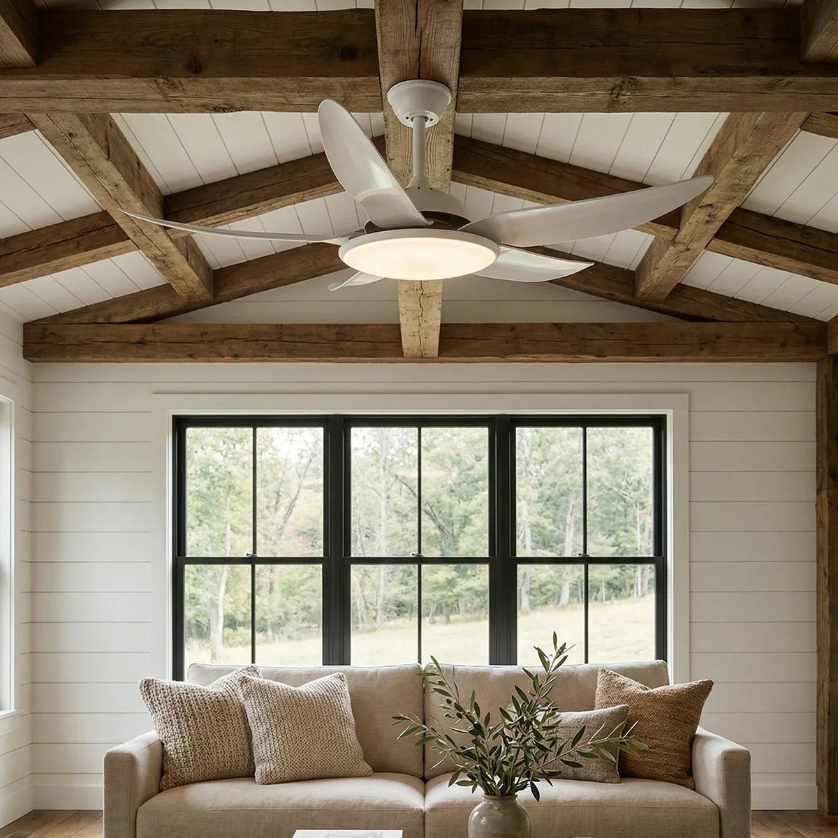 Modern Curved Blade Copper Ceiling Fan Light – Copper detail 8