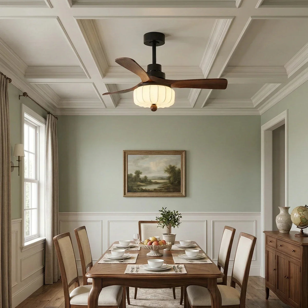 Modern Elira Flower Fabric Ceiling Fan Lights Copper – Copper detail 9