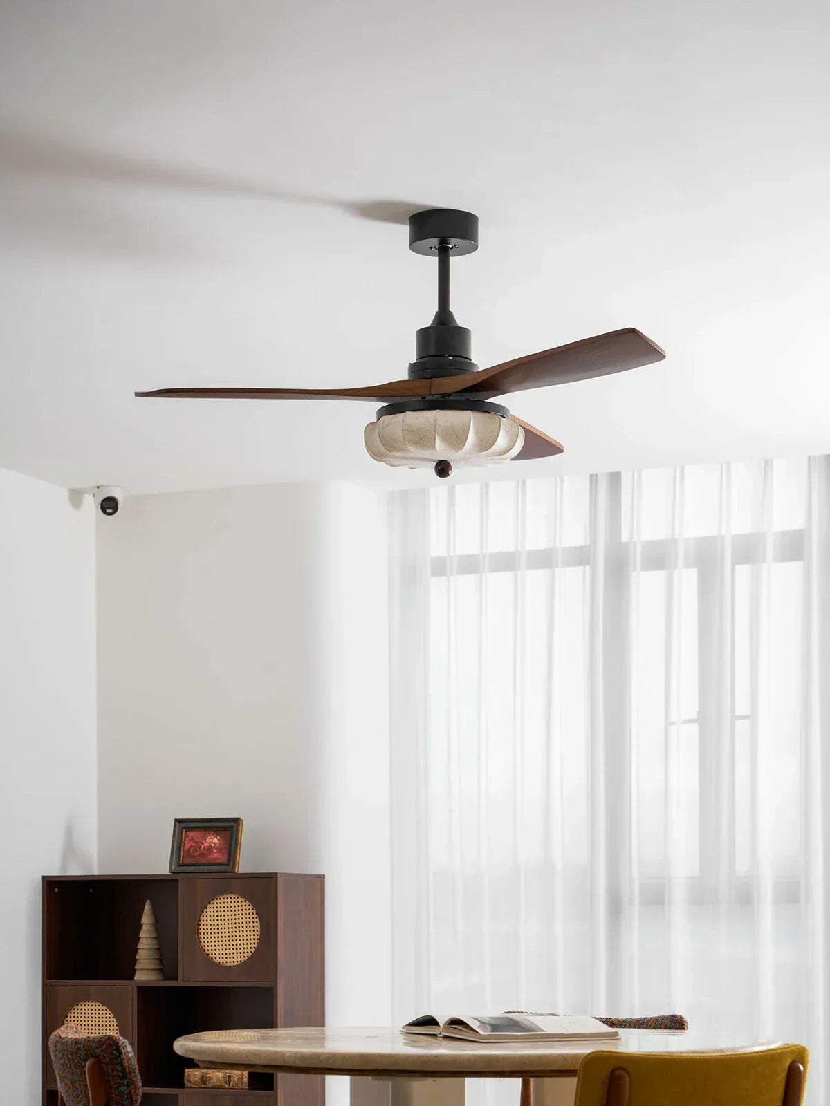 Modern Elira Flower Fabric Ceiling Fan Lights Copper – Copper detail 13