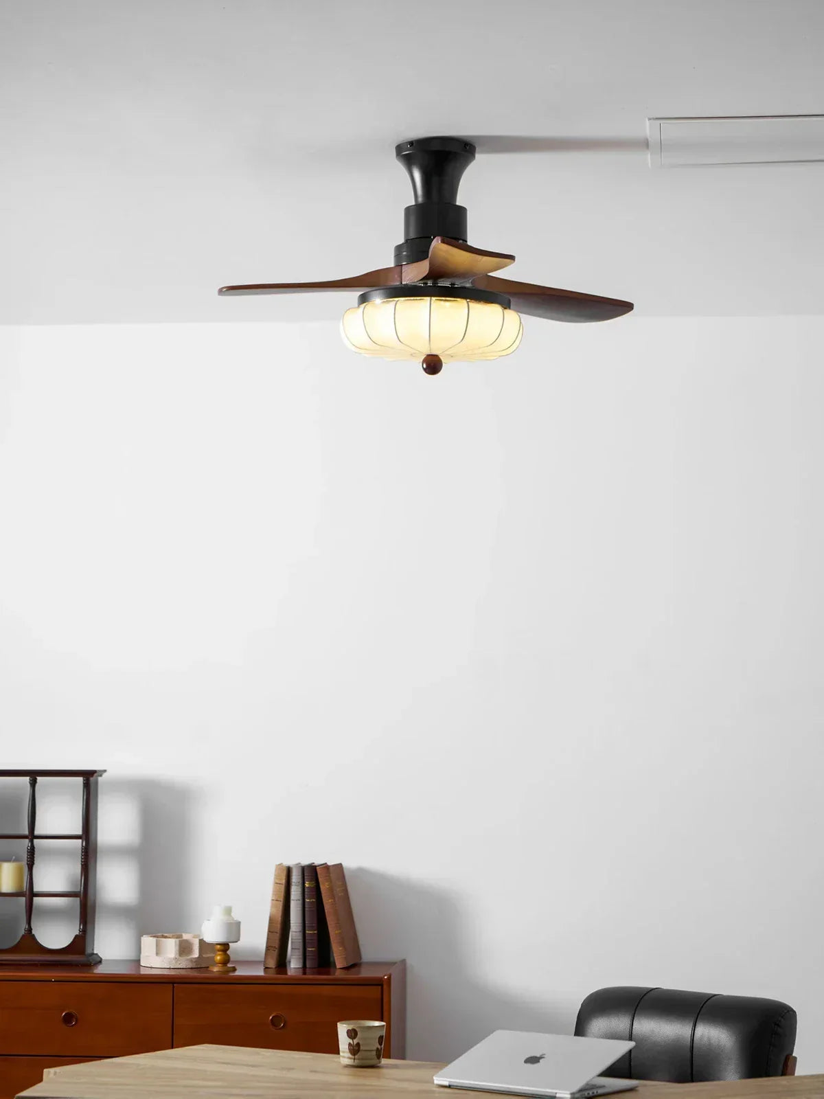 Modern Elira Flower Fabric Ceiling Fan Lights Copper – Copper detail 12