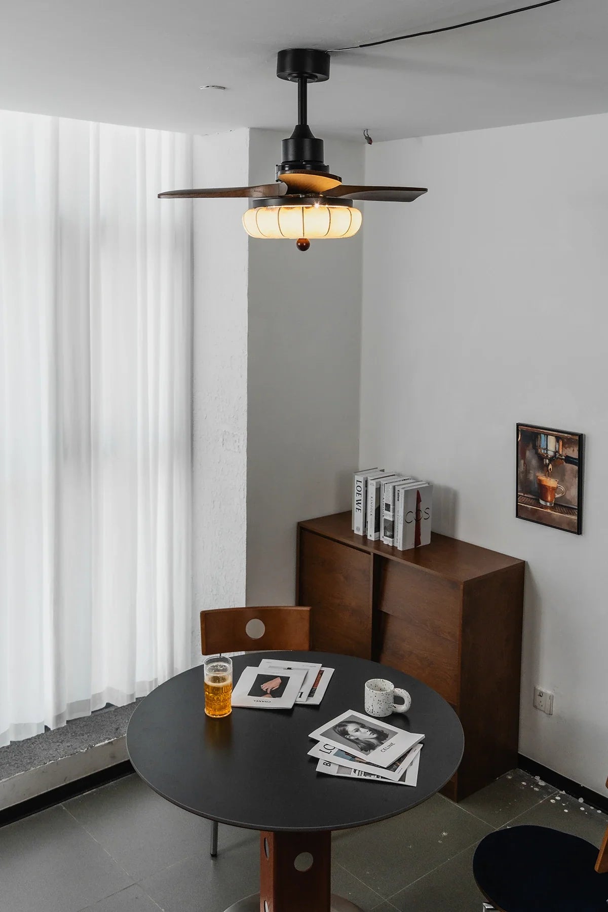 Modern Elira Flower Fabric Ceiling Fan Lights Copper – Copper detail 15