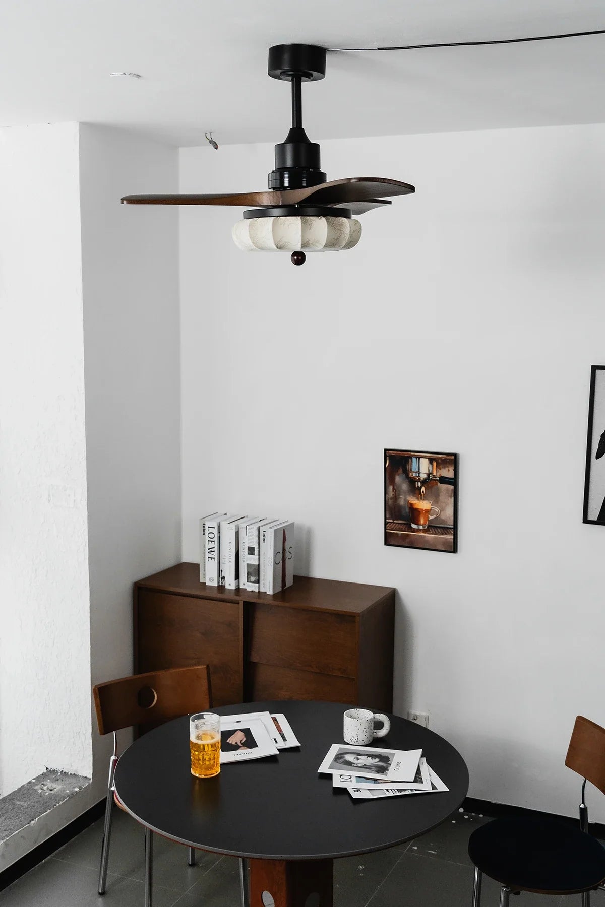Modern Elira Flower Fabric Ceiling Fan Lights Copper – Copper detail 19