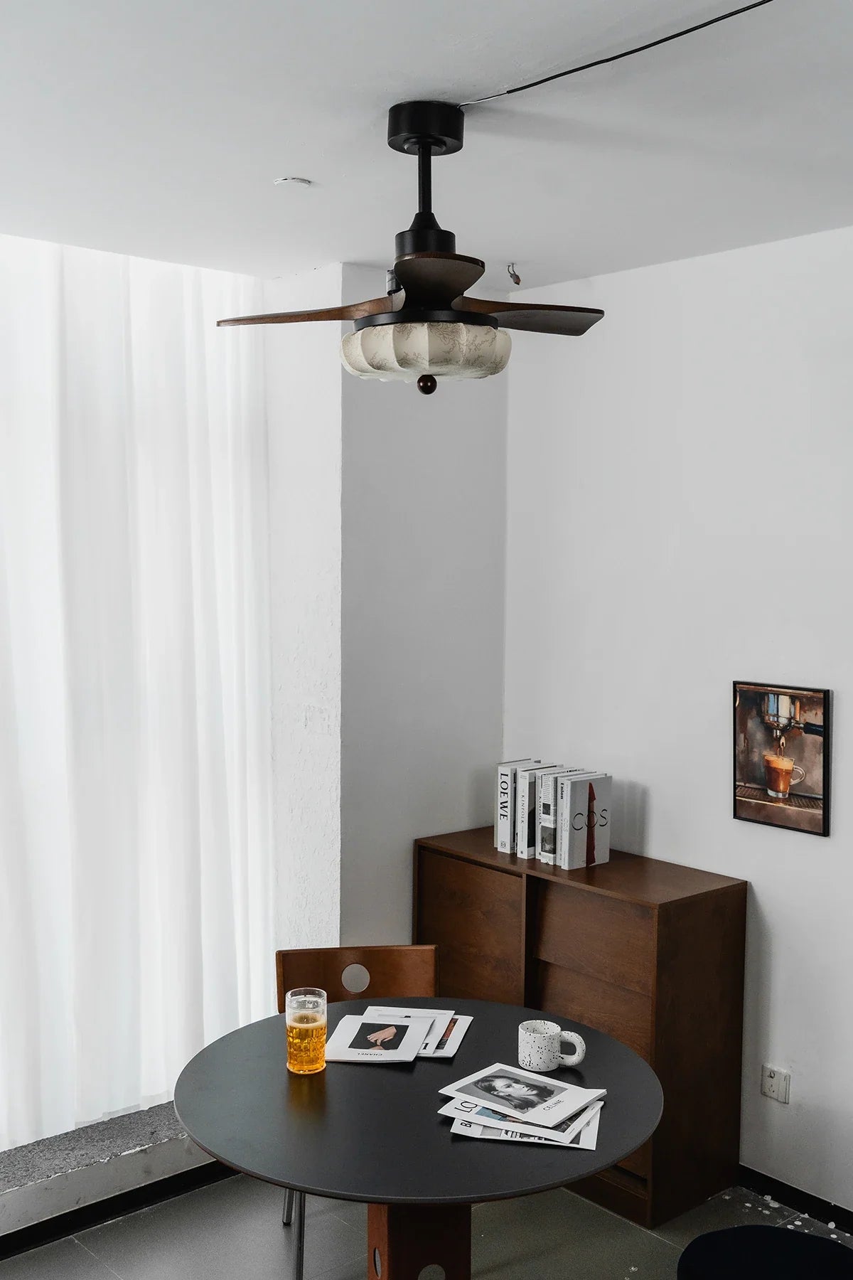 Modern Elira Flower Fabric Ceiling Fan Lights Copper – Copper detail 20