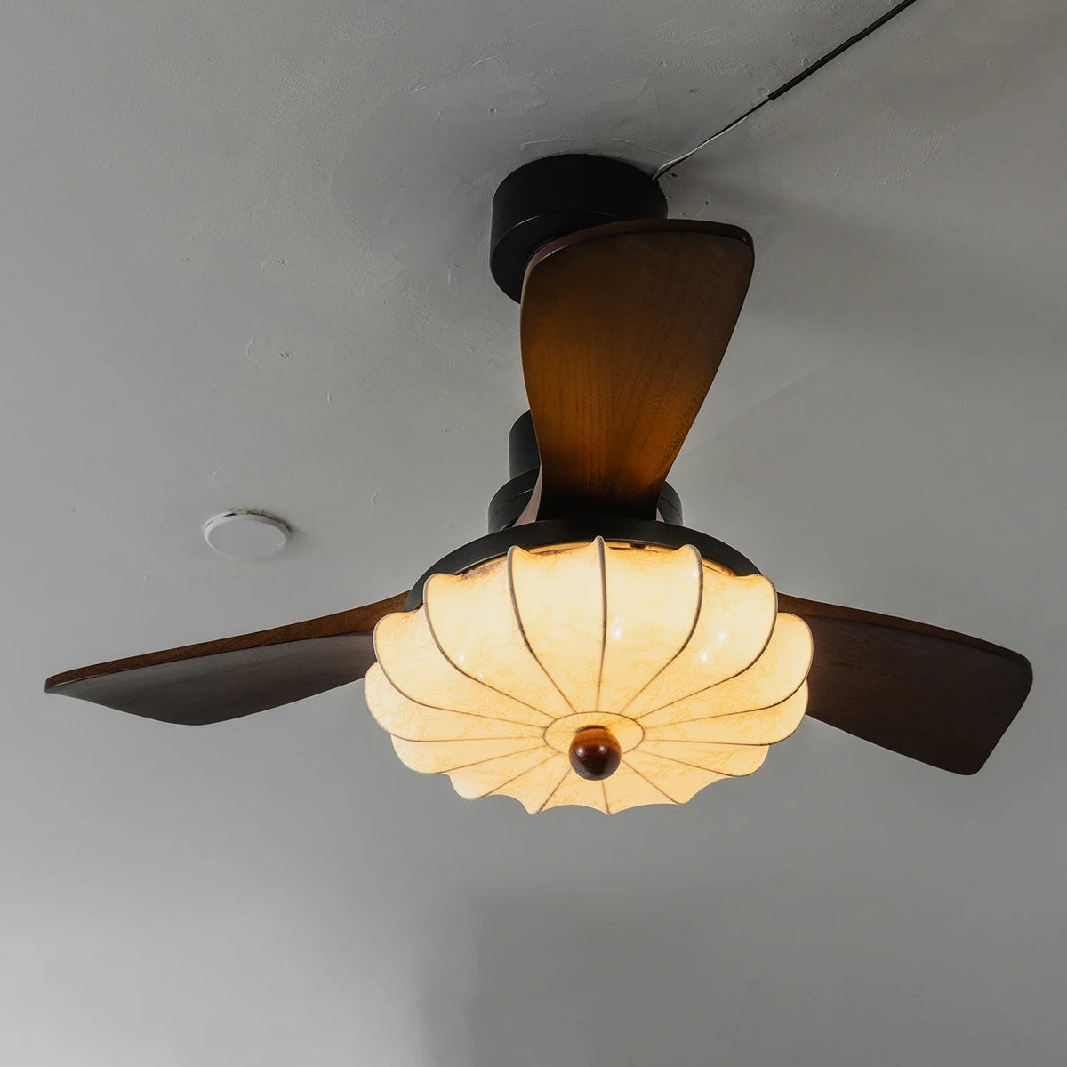 Modern Elira Flower Fabric Ceiling Fan Lights Copper – Copper detail 35