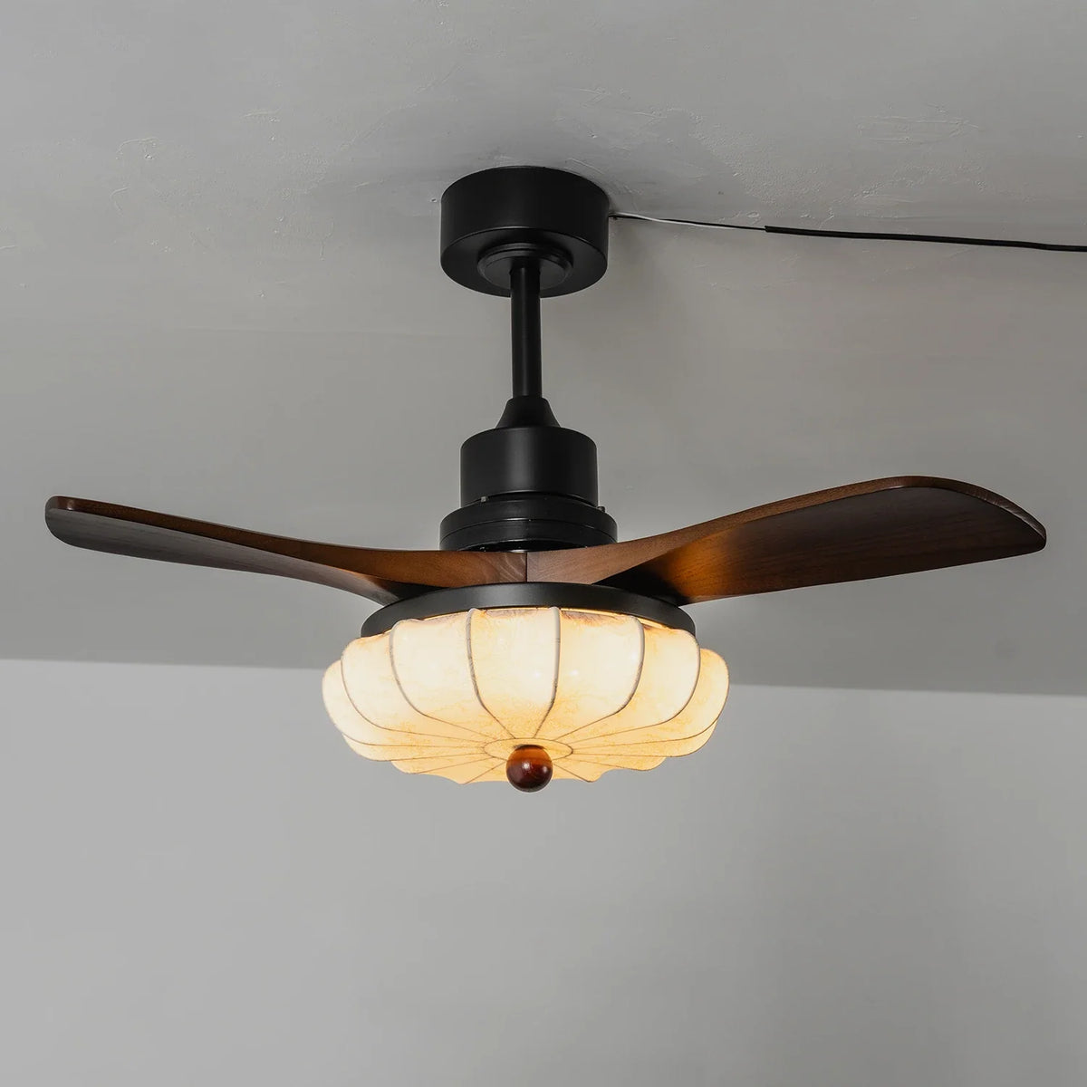 Modern Elira Flower Fabric Ceiling Fan Lights Copper – Copper detail 33