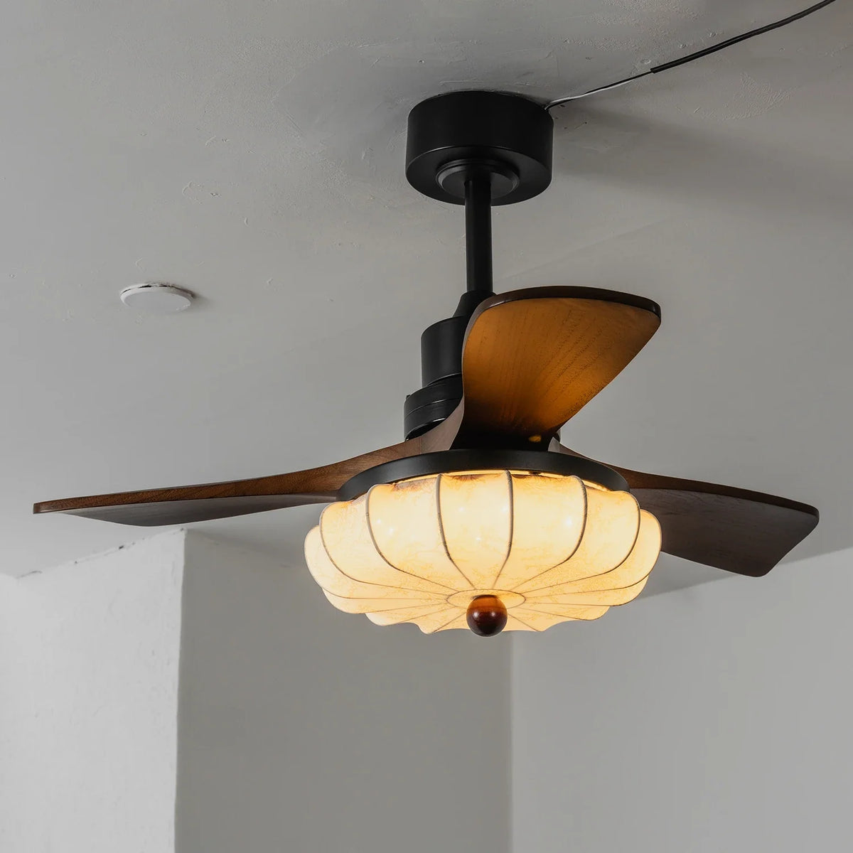 Modern Elira Flower Fabric Ceiling Fan Lights Copper – Copper detail 31