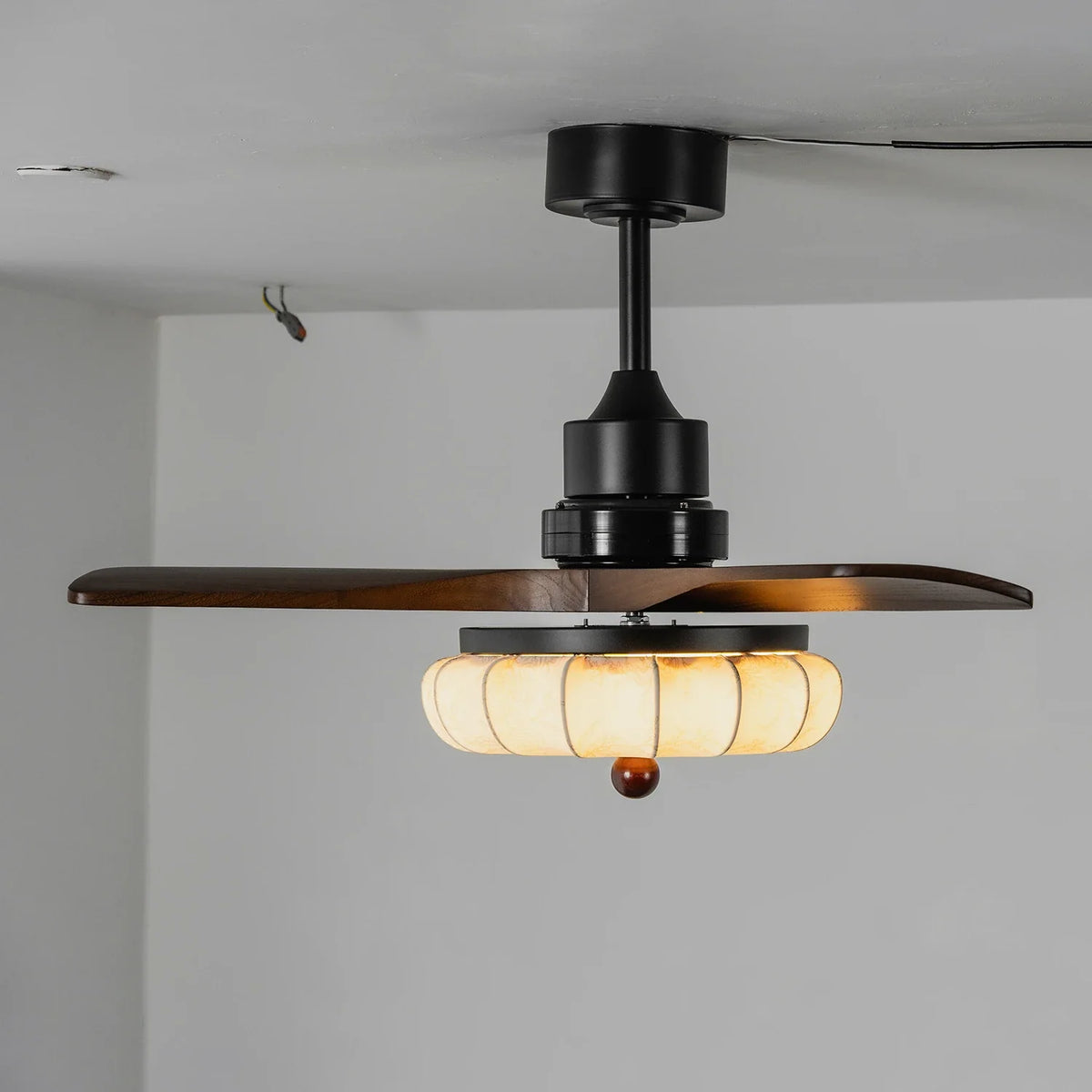 Modern Elira Flower Fabric Ceiling Fan Lights Copper – Copper detail 34