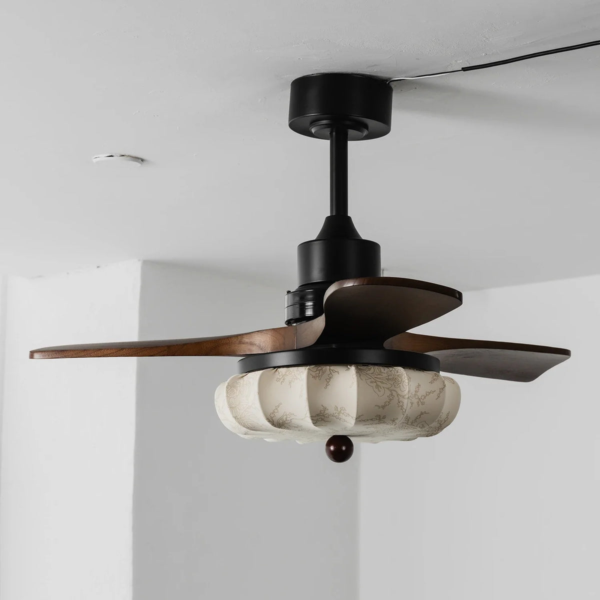 Modern Elira Flower Fabric Ceiling Fan Lights Copper – Copper detail 37