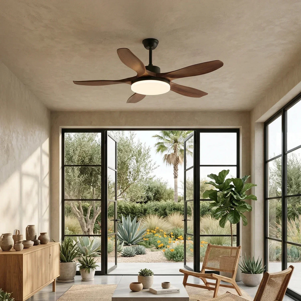 Modern Keltis Fan Blade Ceiling Lights Copper – Copper detail 2