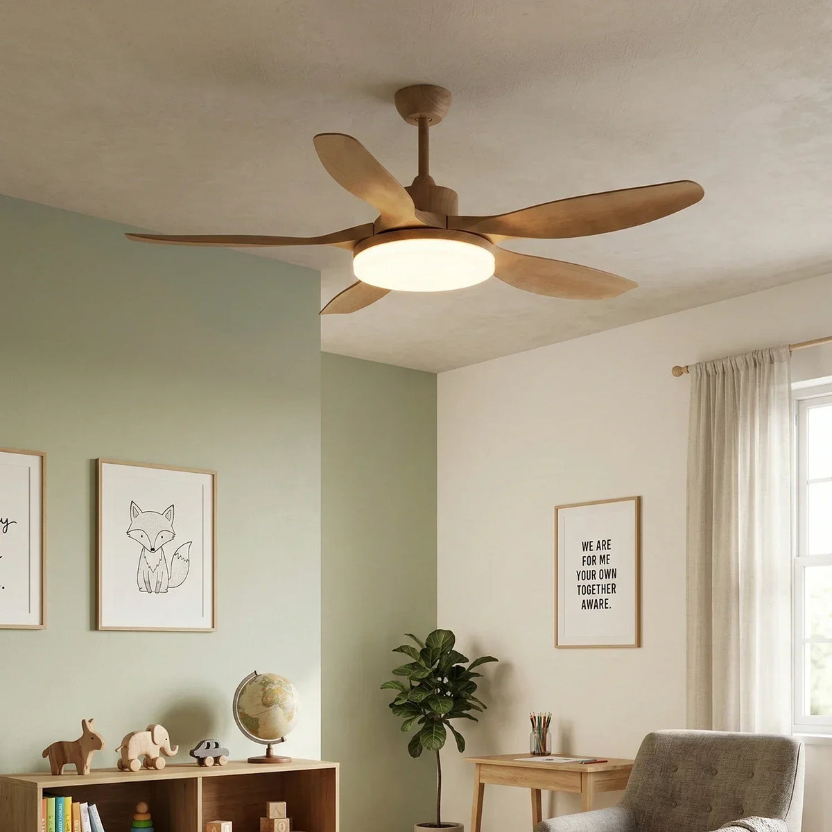 Modern Keltis Fan Blade Ceiling Lights Copper – Copper detail 7