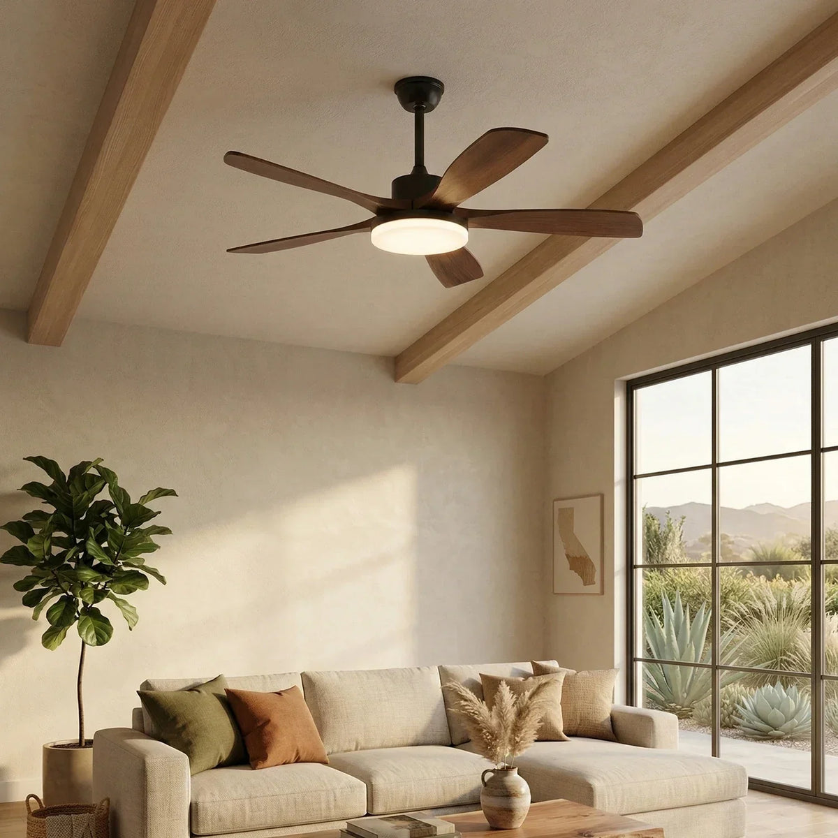 Modern Keltis Fan Blade Ceiling Lights Copper – Copper detail 5