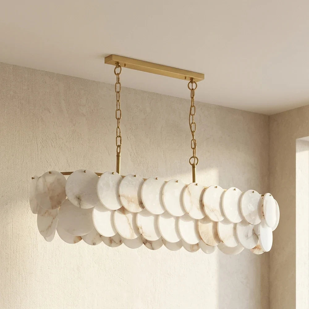 Modern Round Alabaste Alabaster Chandelier – Alabaster detail 14
