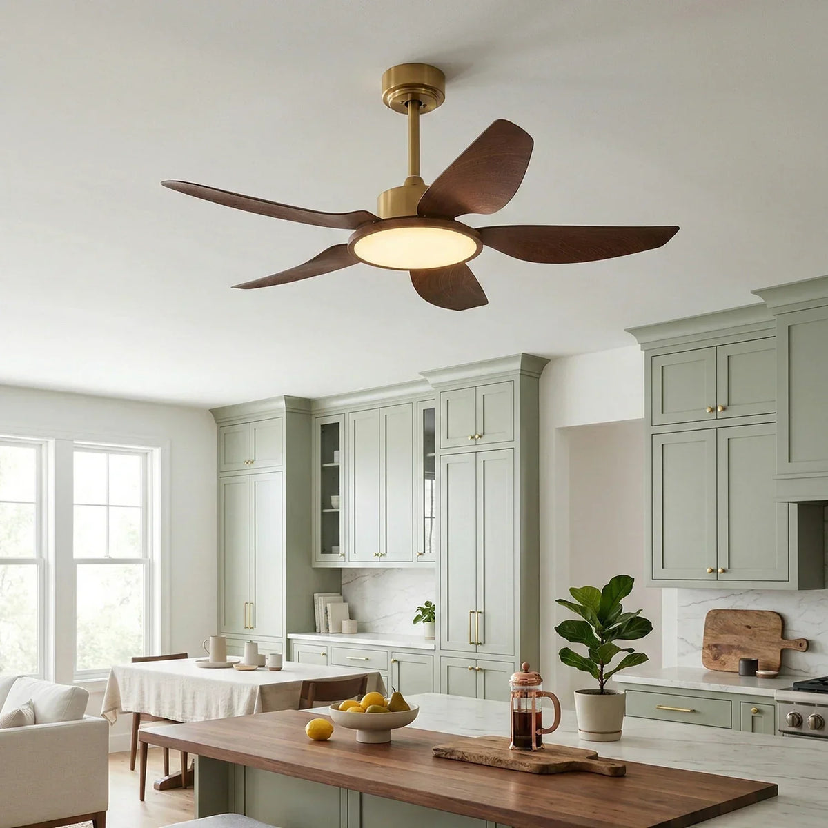 Modern Sirocco Breeze Copper Ceiling Fan Light – Copper detail 5