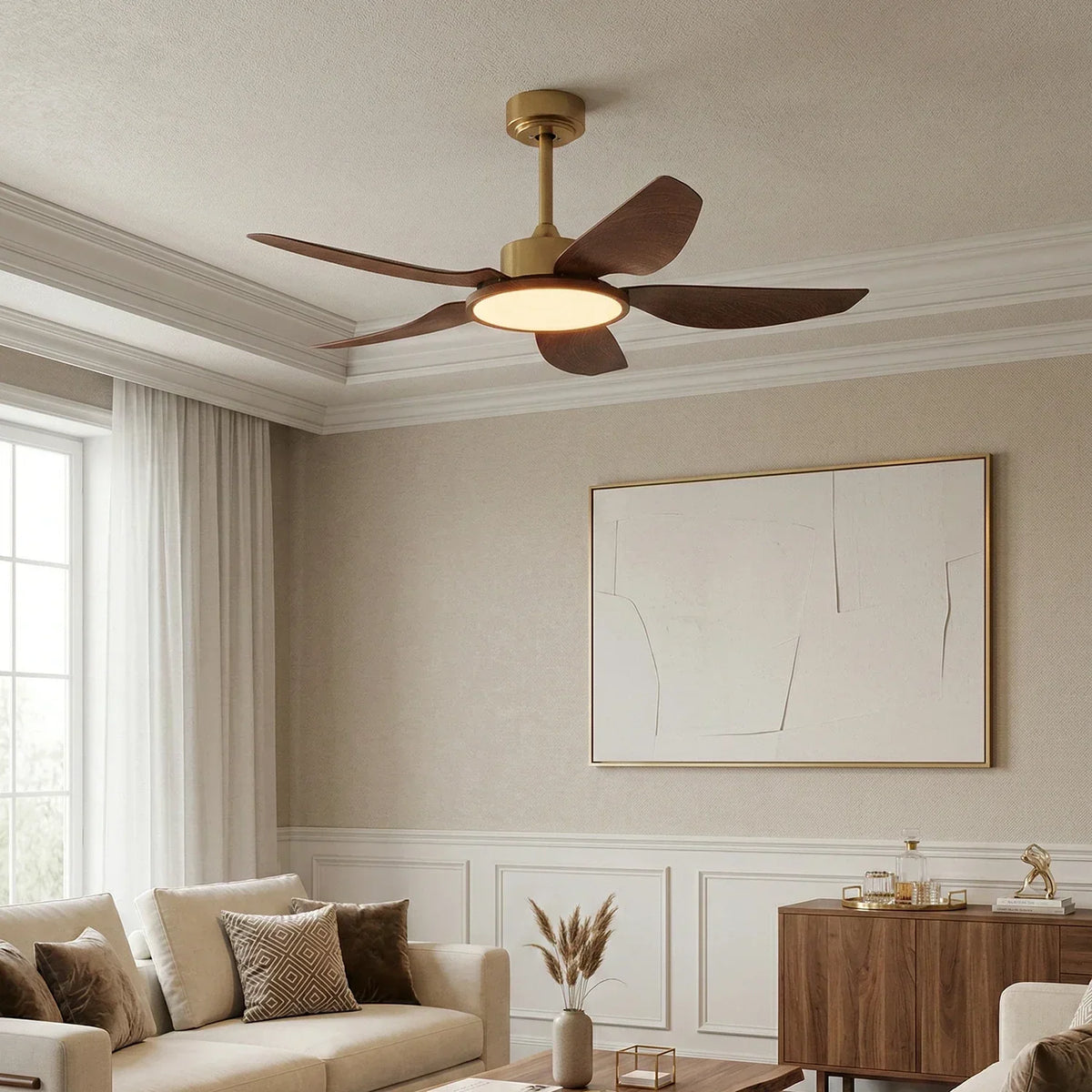Modern Sirocco Breeze Copper Ceiling Fan Light – Copper detail 9