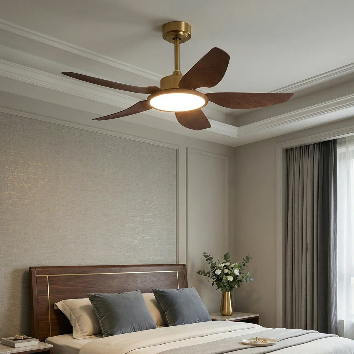 Modern Sirocco Breeze Copper Ceiling Fan Light – Copper detail 4