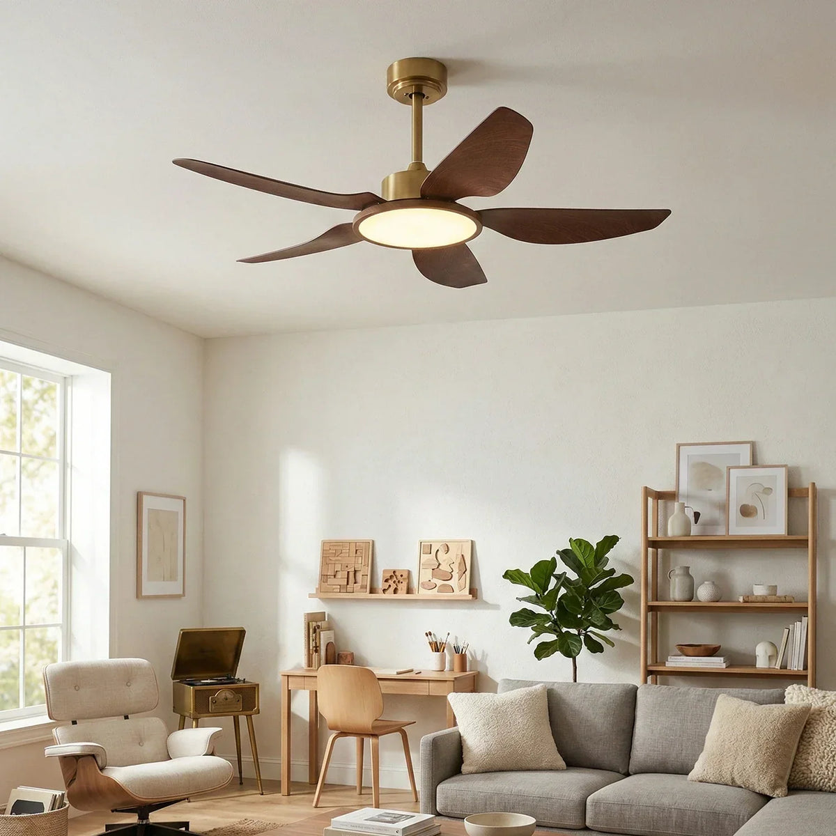 Modern Sirocco Breeze Copper Ceiling Fan Light – Copper detail 11