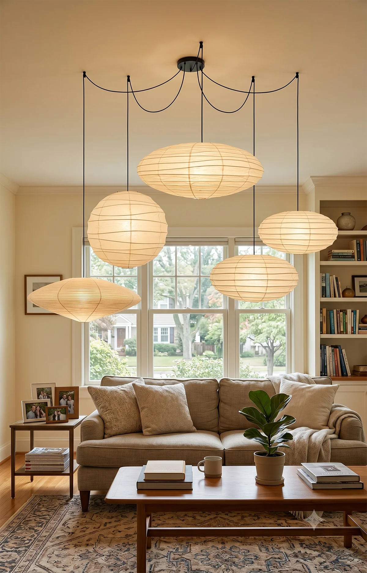 Mulberry Paper Adjustable Modular Iron Pendant Light – Iron detail 7