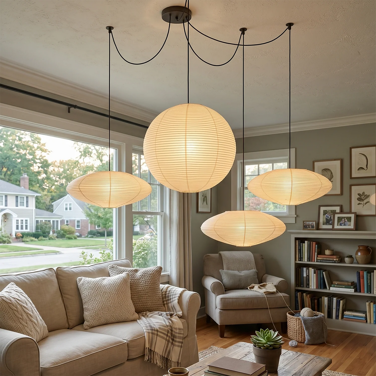 Mulberry Paper Adjustable Modular Iron Pendant Light – Iron detail 4