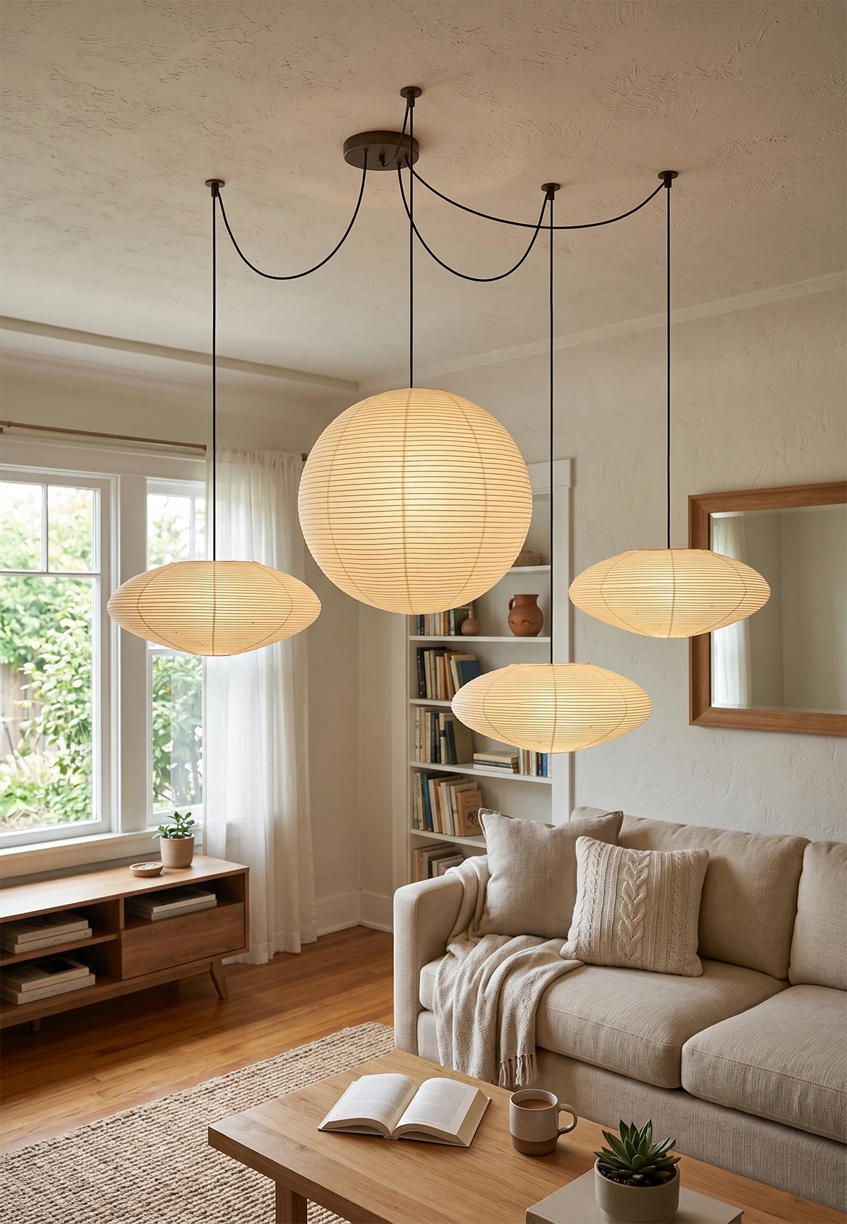 Mulberry Paper Adjustable Modular Iron Pendant Light – Iron detail 9