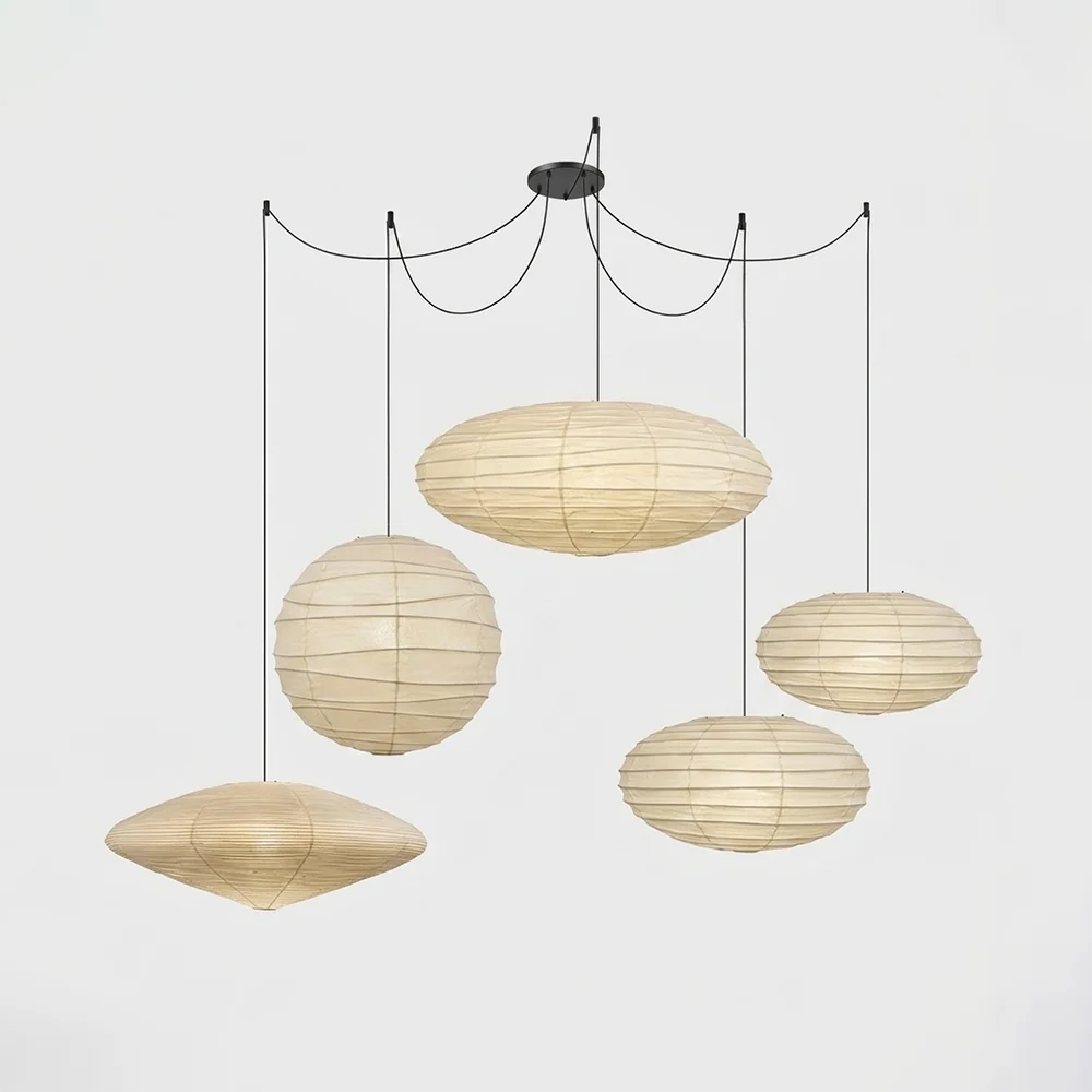 Mulberry Paper Adjustable Modular Iron Pendant Light – Iron detail 18