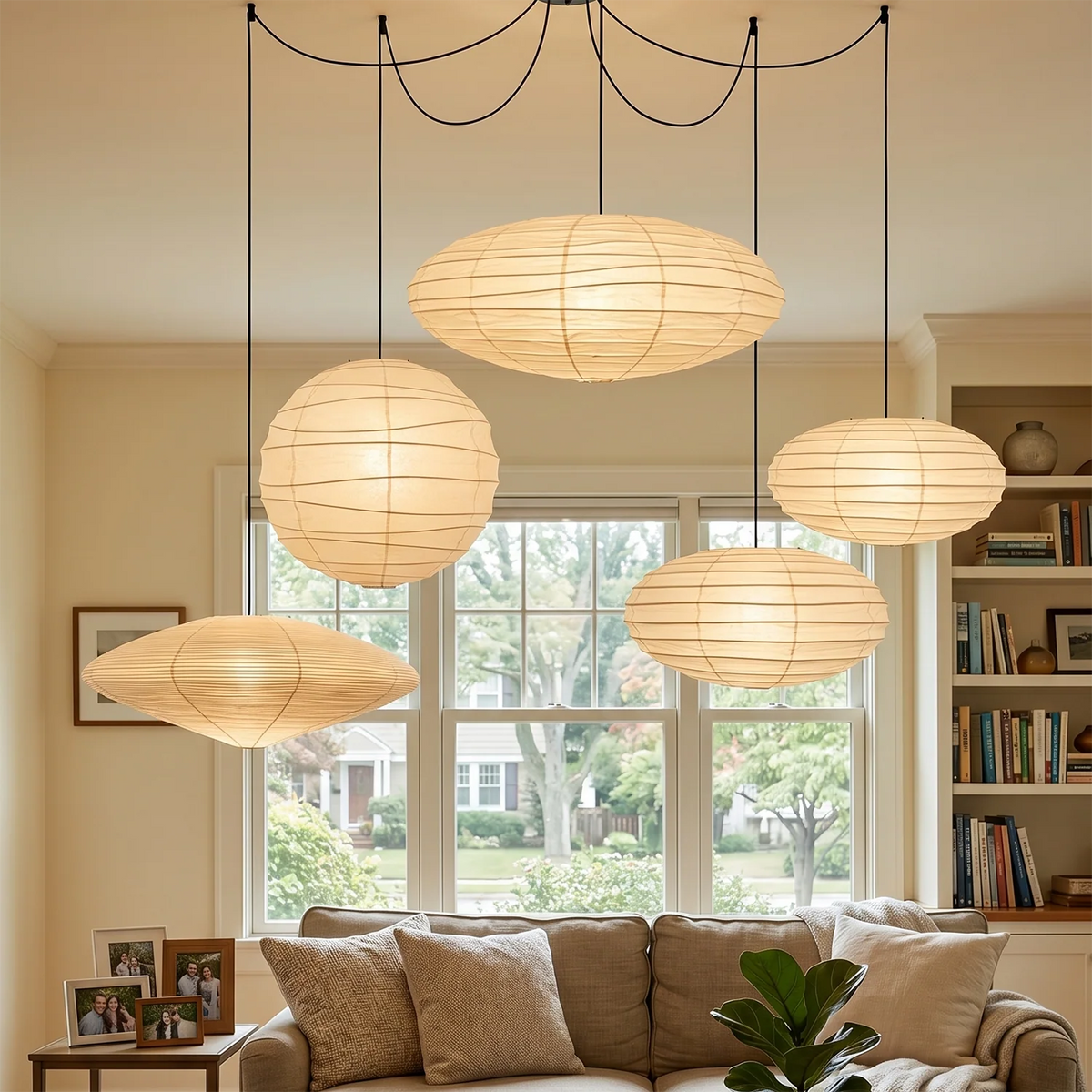 Mulberry Paper Adjustable Modular Iron Pendant Light – Iron detail 3