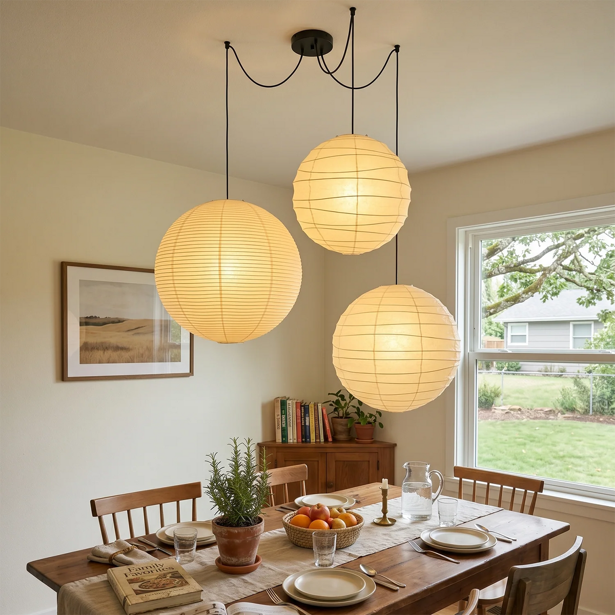 Mulberry Paper Adjustable Modular Iron Pendant Light – Iron detail 2