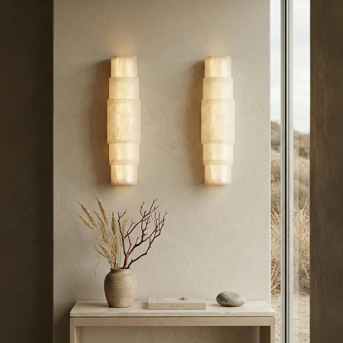 Multi Layer Stacked Alabaster Wall Lamp – Alabaster detail 10