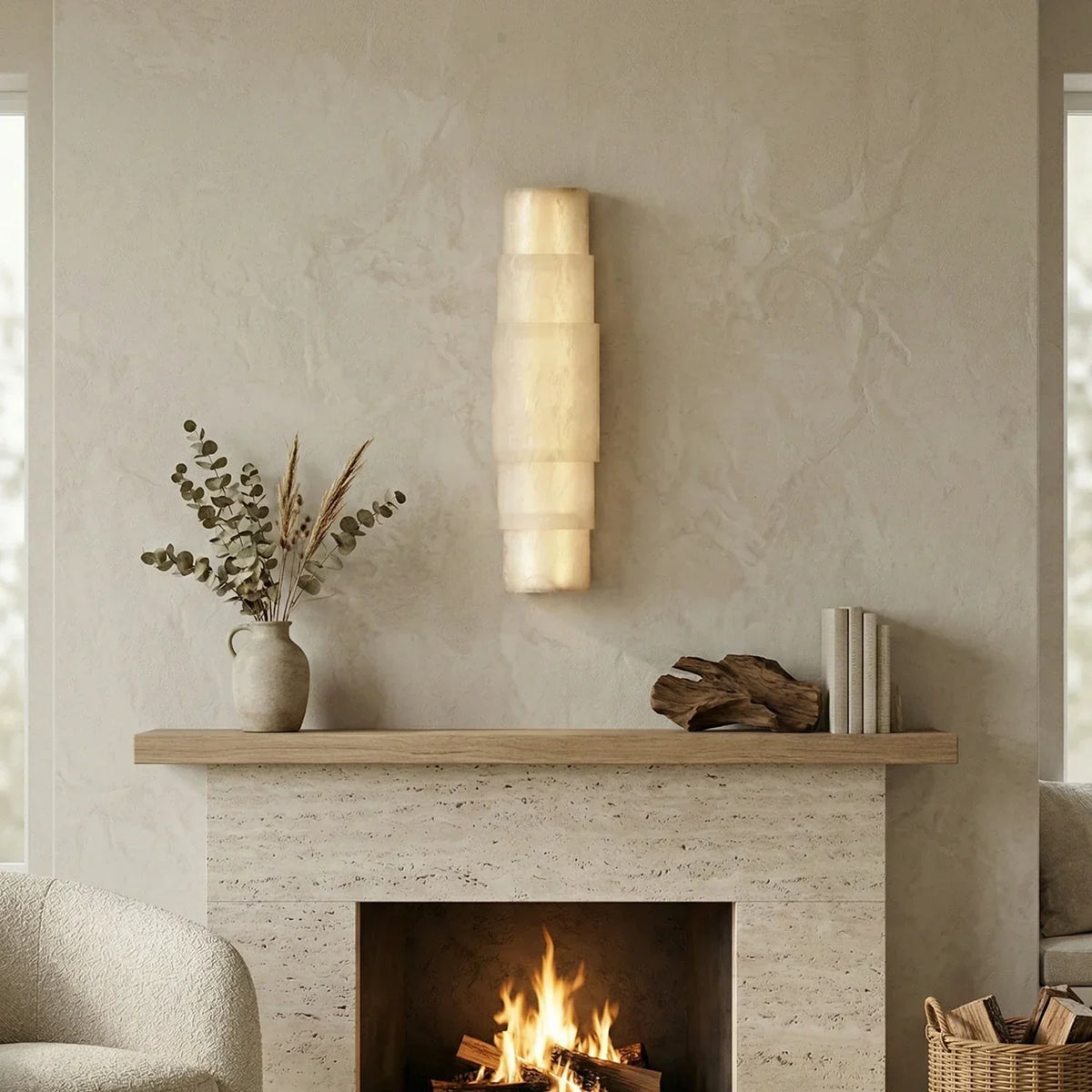 Multi Layer Stacked Alabaster Wall Lamp – Alabaster detail 8