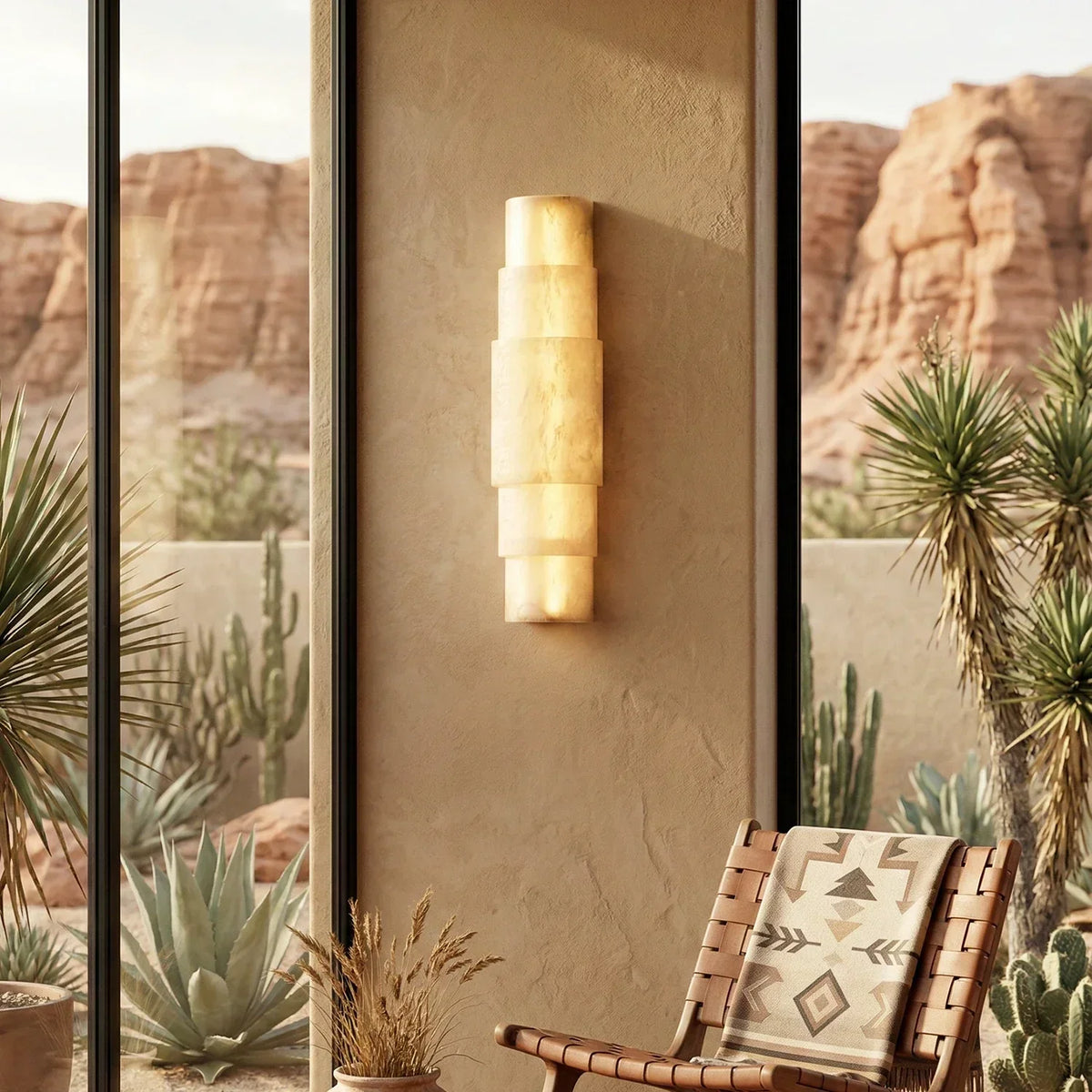 Multi Layer Stacked Alabaster Wall Lamp – Alabaster detail 6