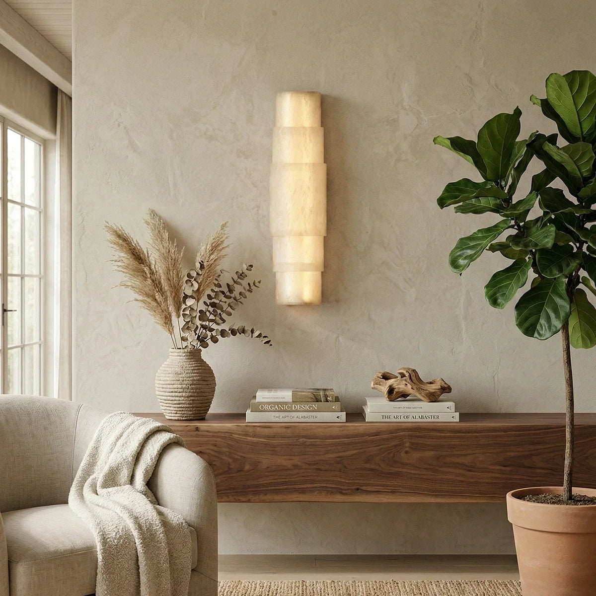 Multi Layer Stacked Alabaster Wall Lamp – Alabaster detail 2