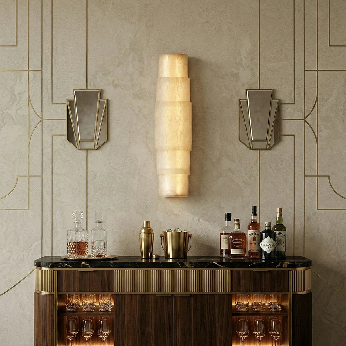 Multi Layer Stacked Alabaster Wall Lamp – Alabaster detail 5
