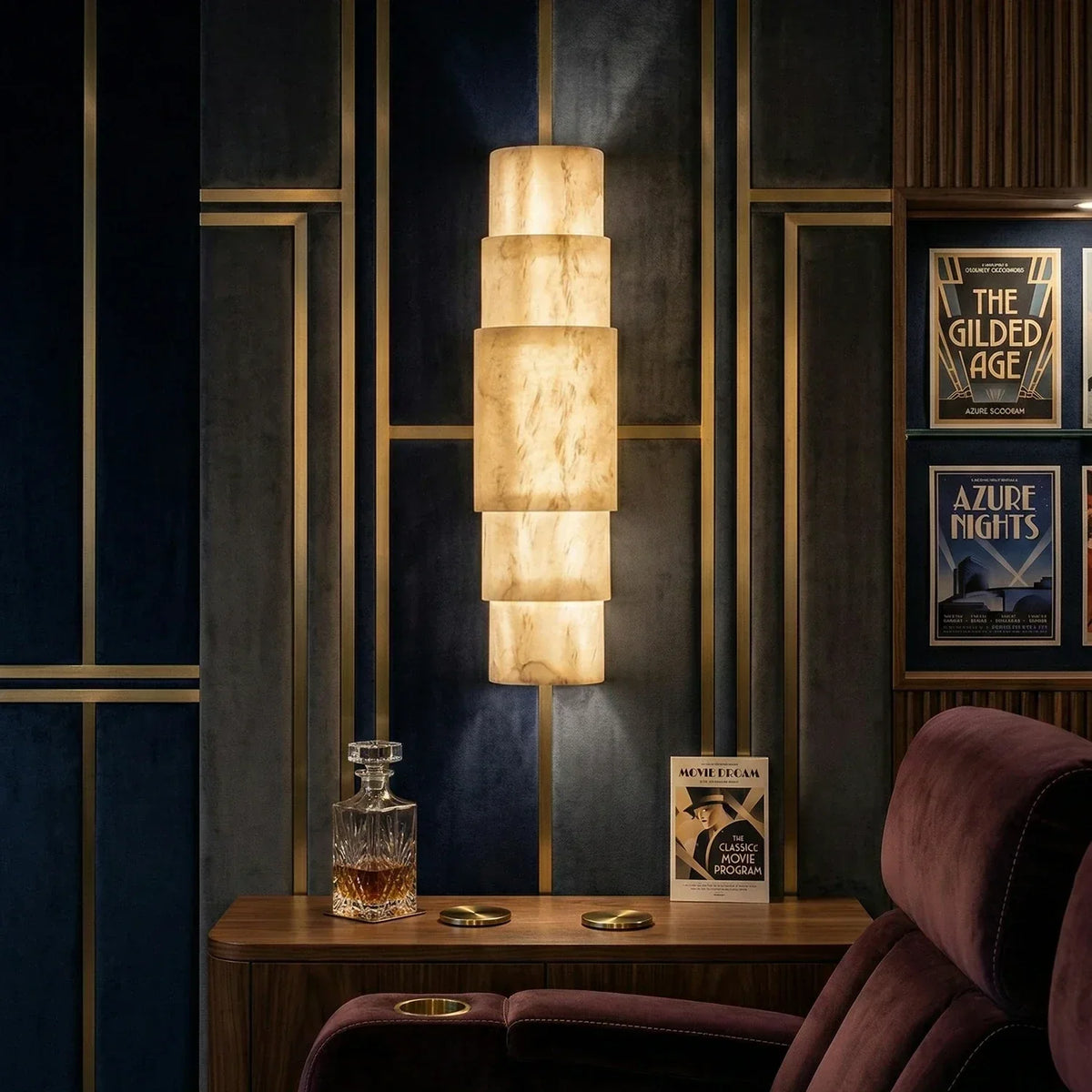 Multi Layer Stacked Alabaster Wall Lamp – Alabaster detail 4