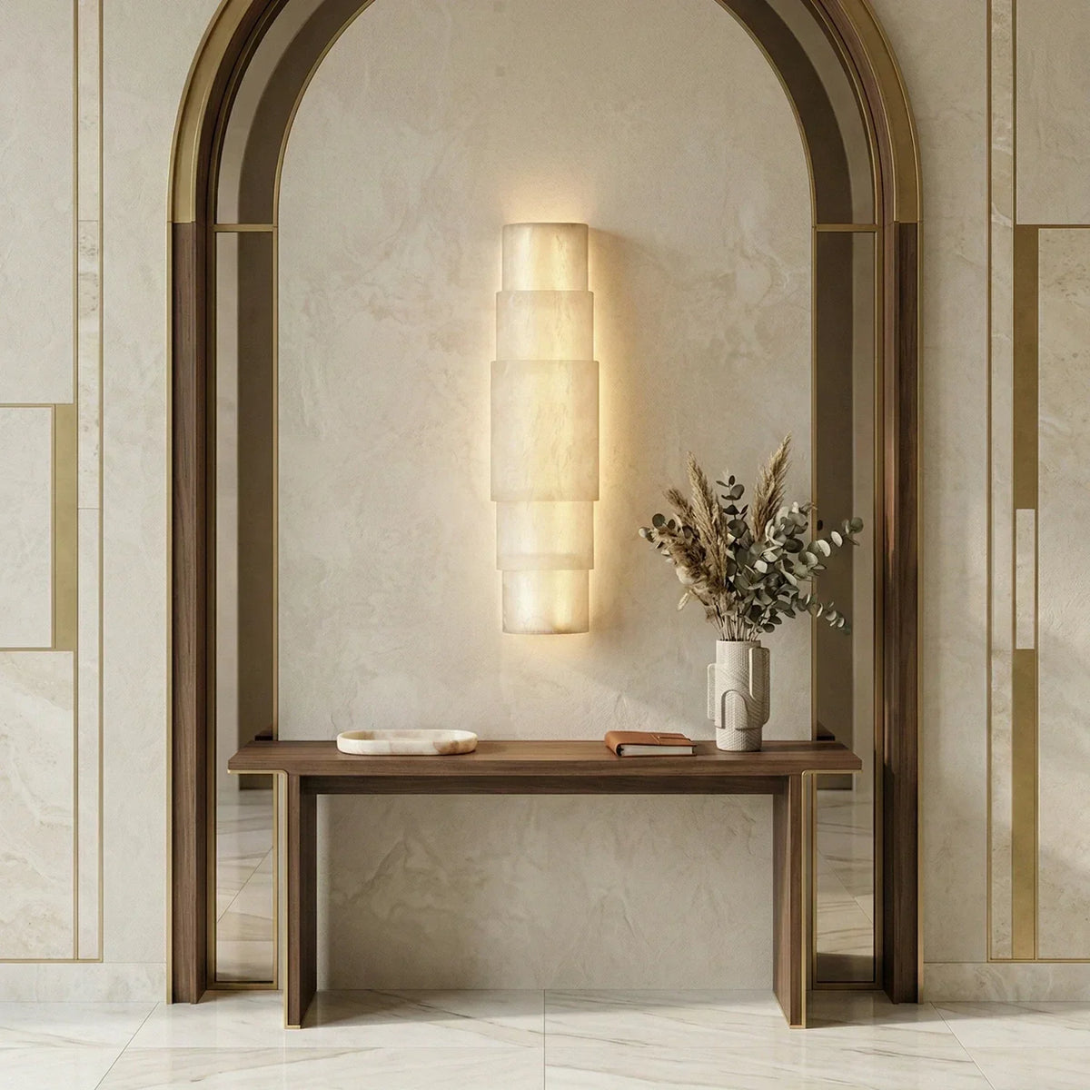 Multi Layer Stacked Alabaster Wall Lamp – Alabaster detail 3