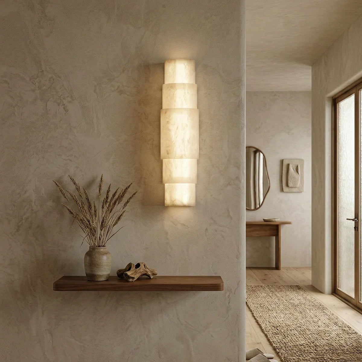 Multi Layer Stacked Alabaster Wall Lamp – Alabaster detail 9